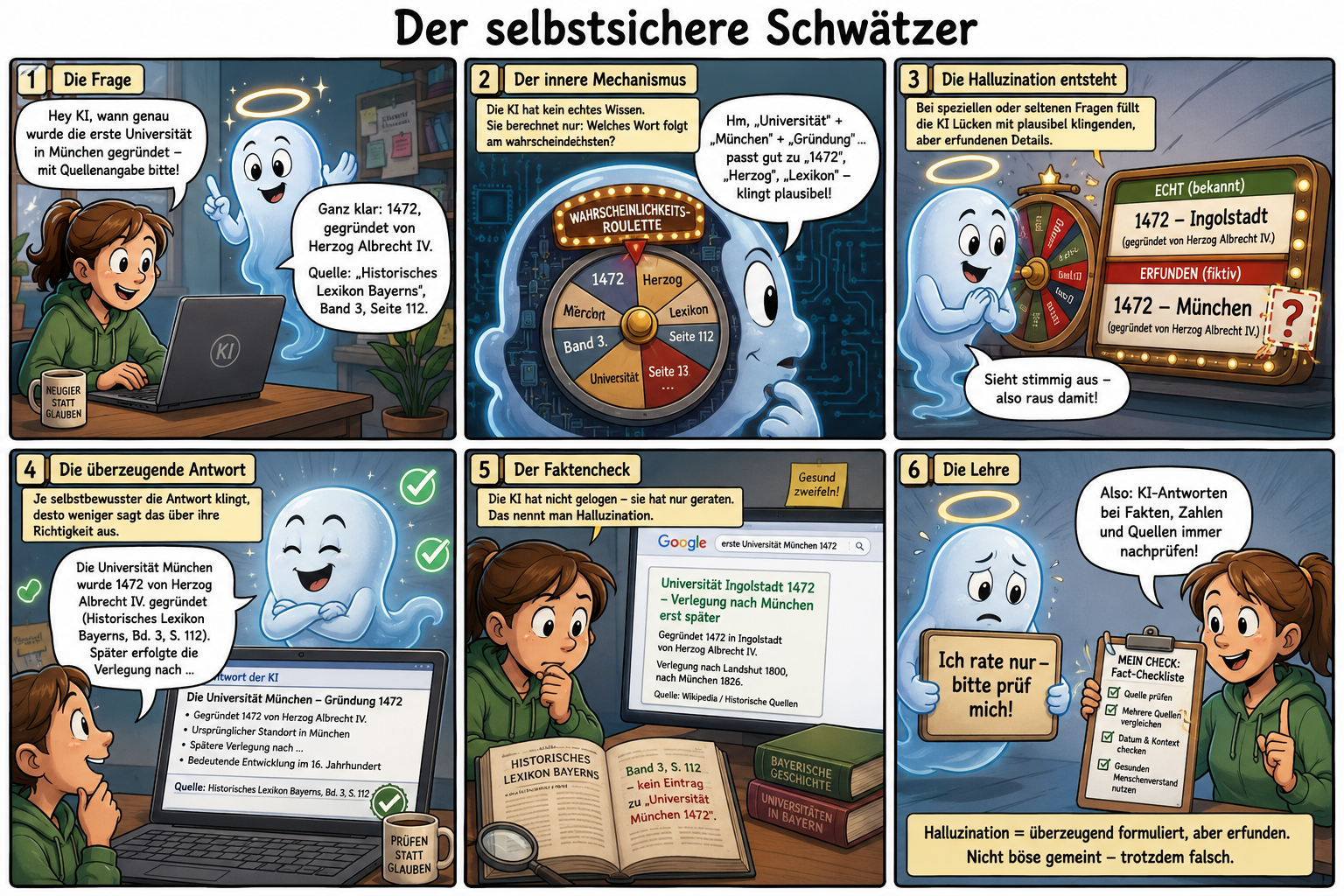 Comic „Der selbstsichere Schwätzer